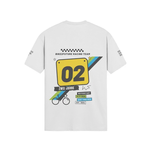 BMX-Rennzine auf T-Shirt, Rückseite